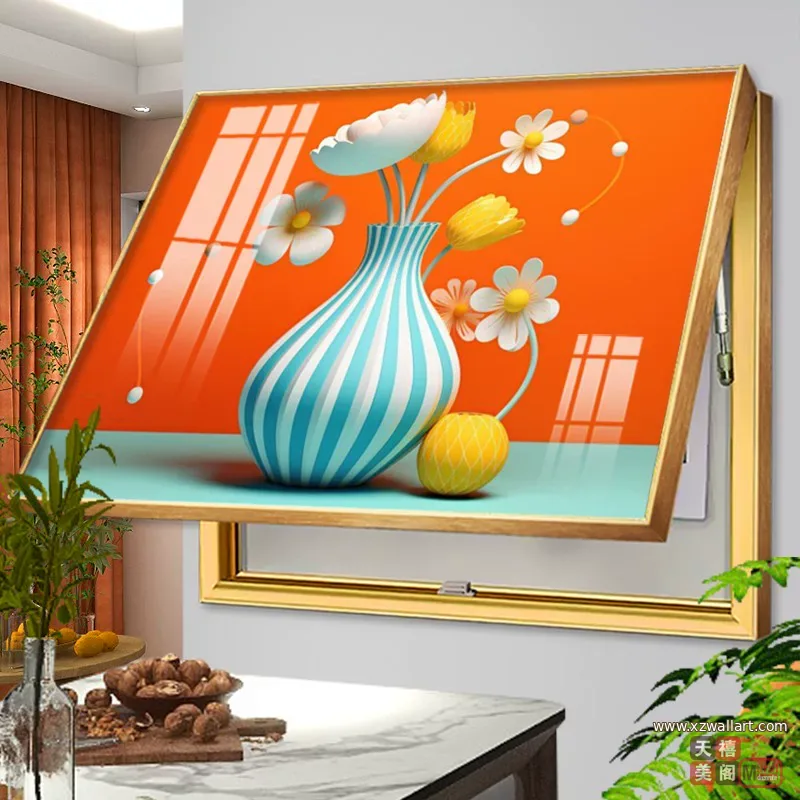 抽象 单幅 装饰画 奶油风 客厅背景墙挂画 晶瓷画