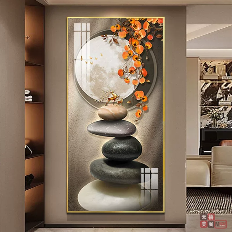 抽象 单幅 装饰画 轻奢风 玄关背景墙挂画 晶瓷画