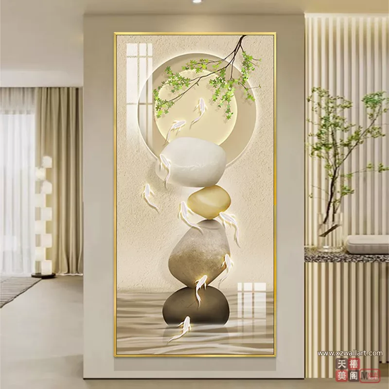 抽象 单幅 装饰画 奶油风 玄关背景墙挂画 晶瓷画