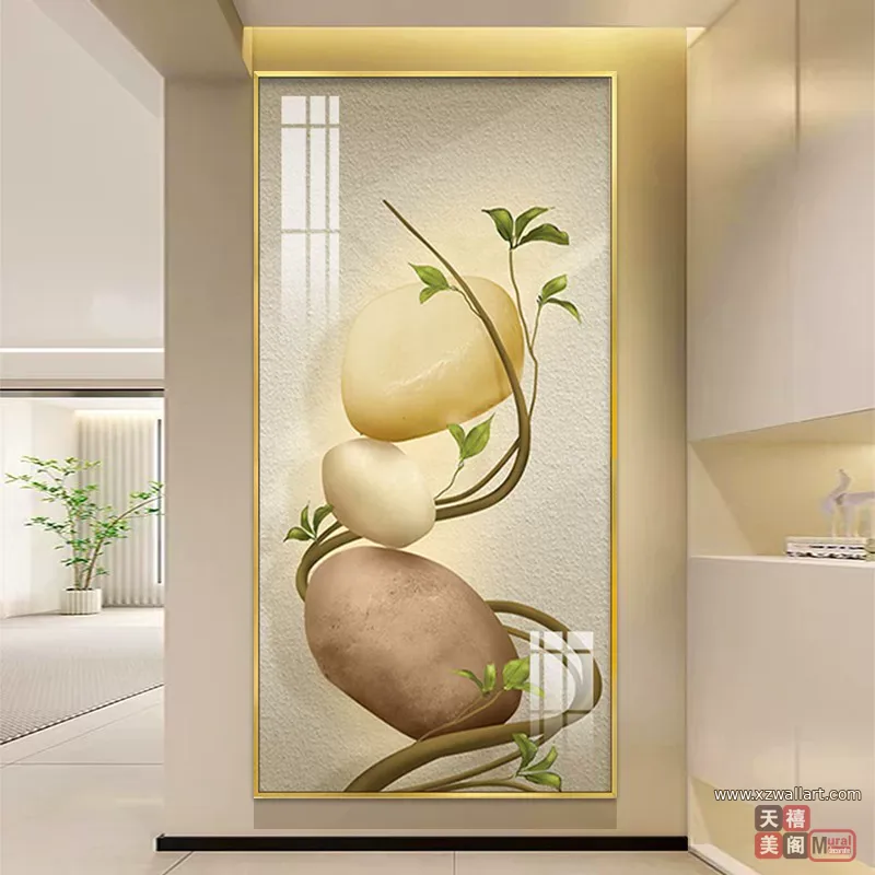 抽象 单幅 装饰画 奶油风 玄关背景墙挂画 晶瓷画