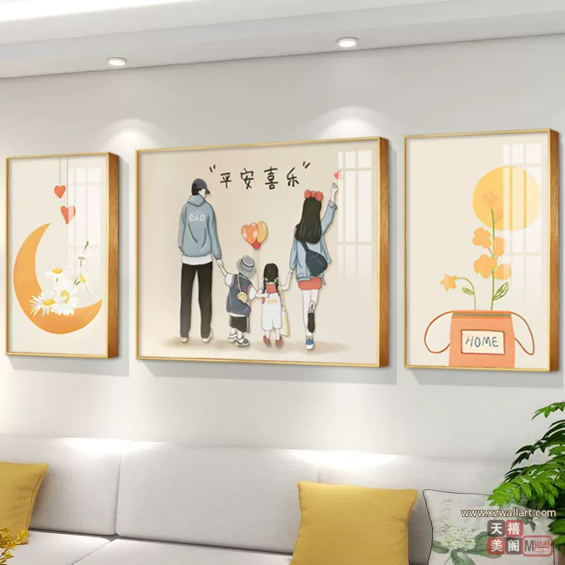 抽象 三联 装饰画 现代简约 客厅背景墙挂画 晶瓷画
