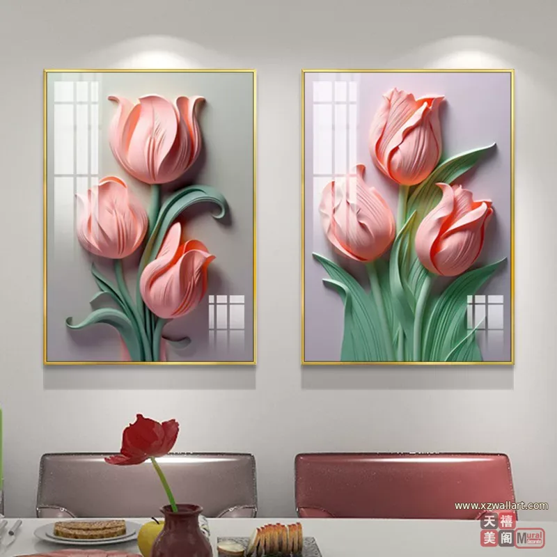 抽象 单幅 装饰画 奶油风 餐厅背景墙挂画 晶瓷画