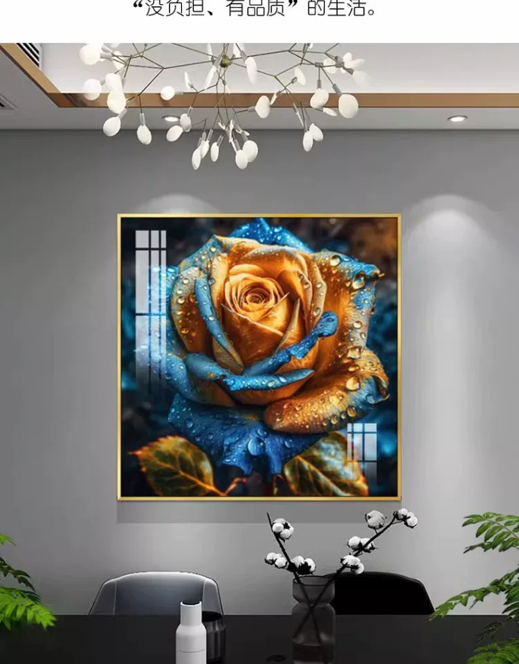 花 单幅 装饰画 轻奢风 餐厅背景墙挂画 晶瓷画