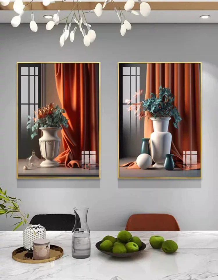抽象 单幅 装饰画 欧式 餐厅背景墙挂画 晶瓷画