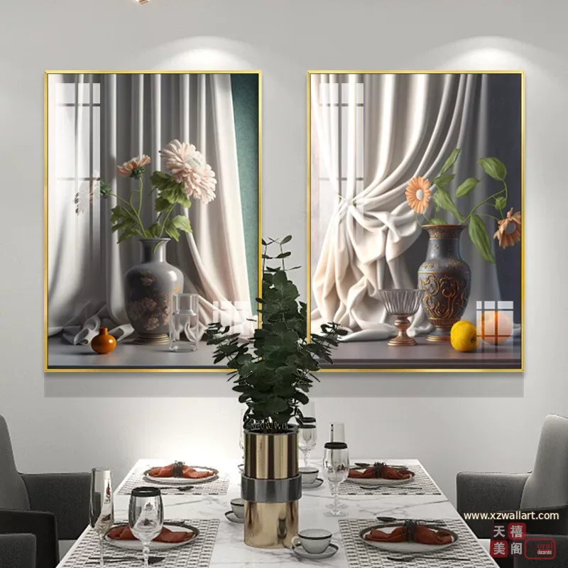 抽象 单幅 装饰画 欧式 餐厅背景墙挂画 晶瓷画