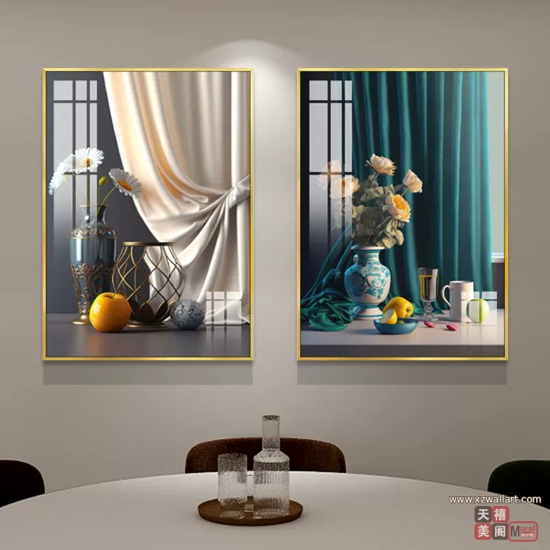 抽象 单幅 装饰画 欧式 餐厅背景墙挂画 晶瓷画