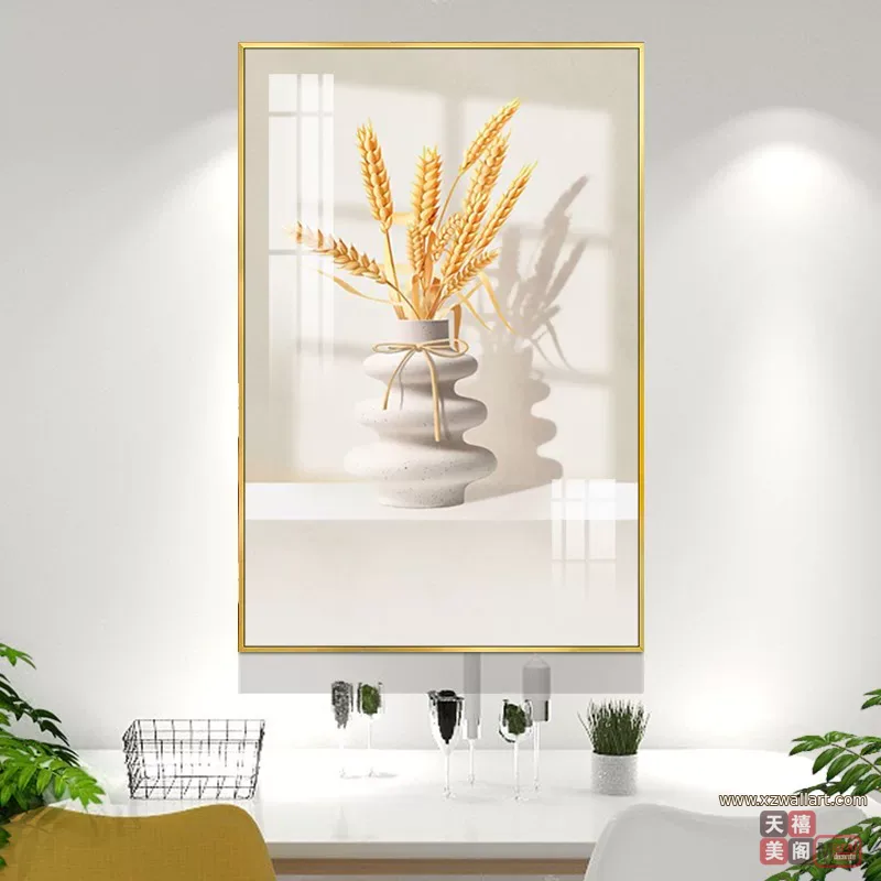 抽象 单幅 装饰画 北欧风 餐厅背景墙挂画 晶瓷画