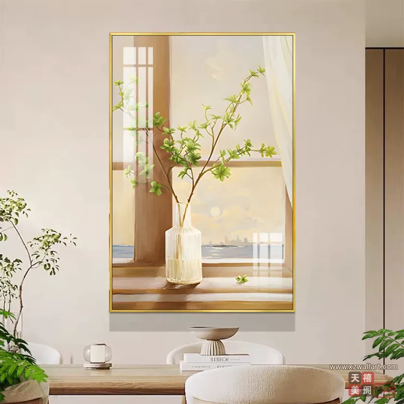 抽象 单幅 装饰画 北欧风 餐厅背景墙挂画 晶瓷画