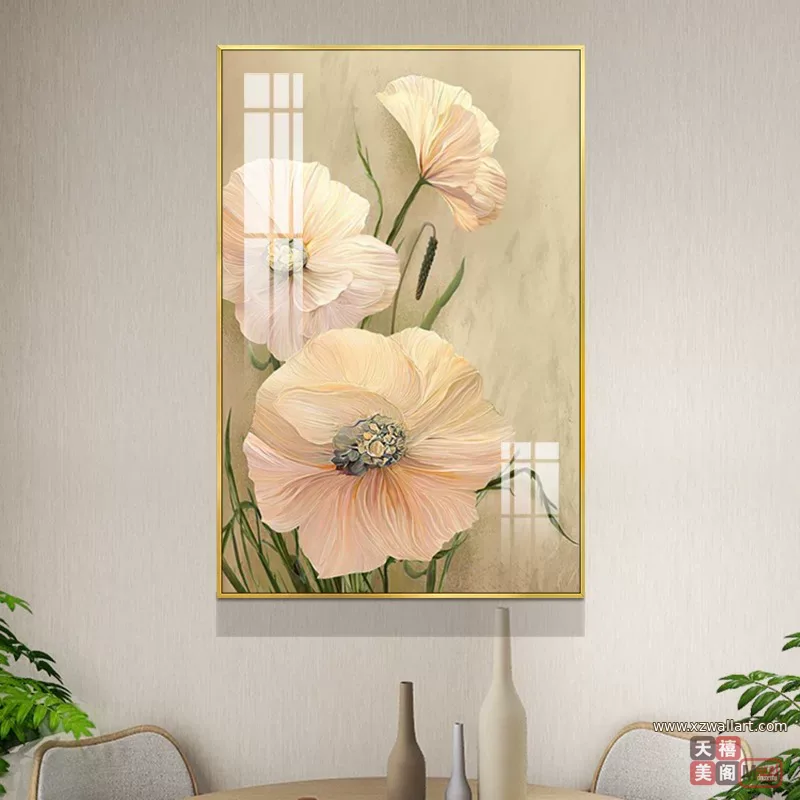 抽象 单幅 装饰画 奶油风 餐厅背景墙挂画 晶瓷画