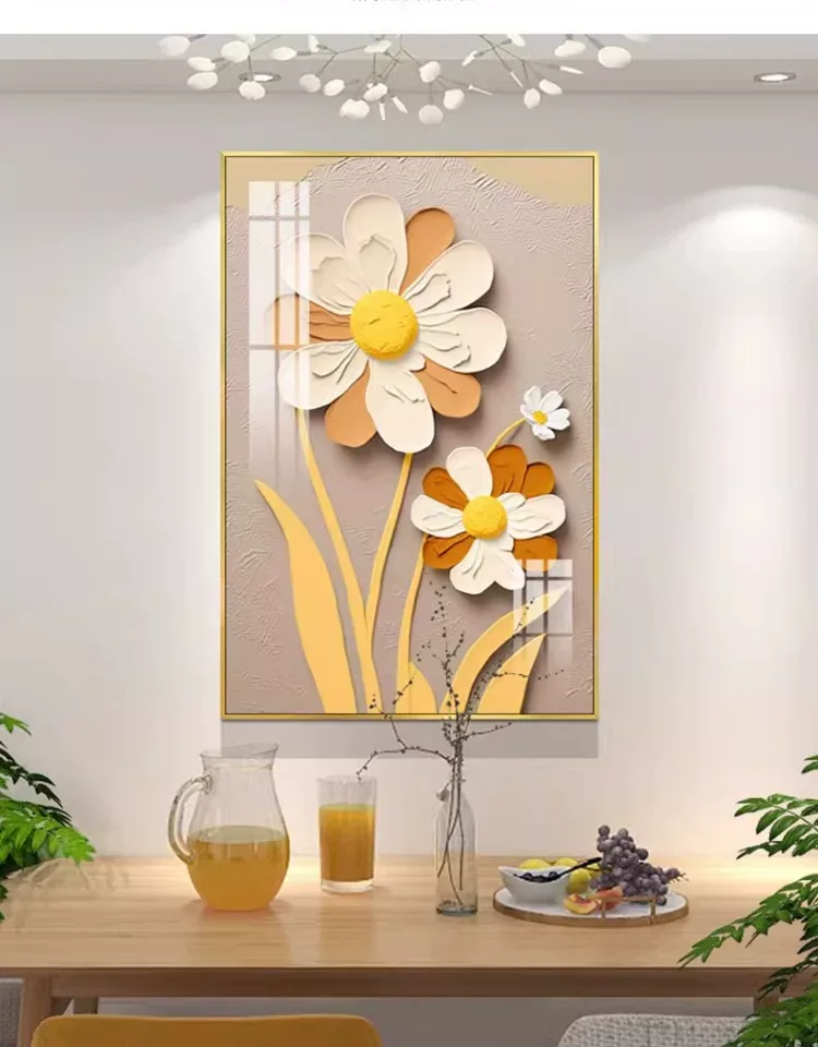 抽象 单幅 装饰画 轻奢风 餐厅背景墙挂画 晶瓷画