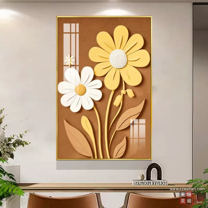 抽象 单幅 装饰画 轻奢风 餐厅背景墙挂画 晶瓷画