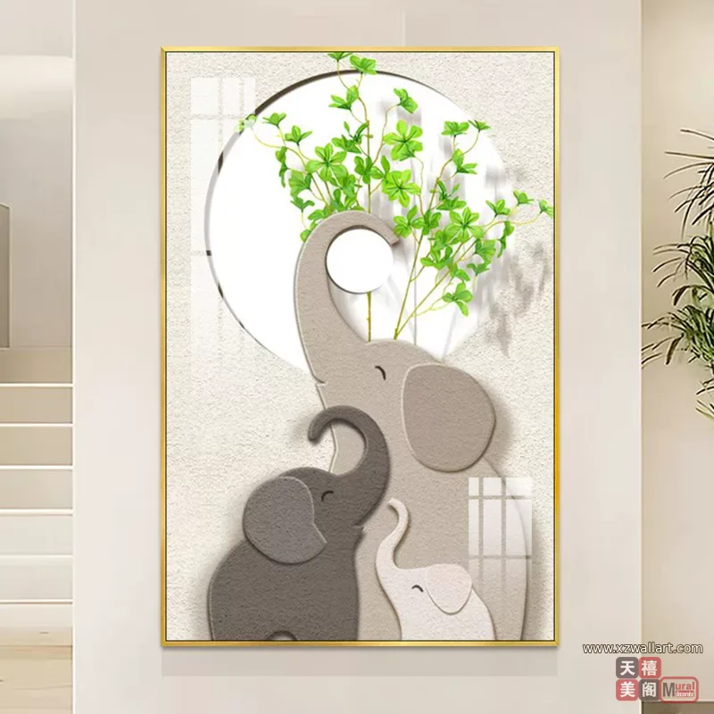 抽象 单幅 装饰画 奶油风 玄关背景墙挂画 晶瓷画