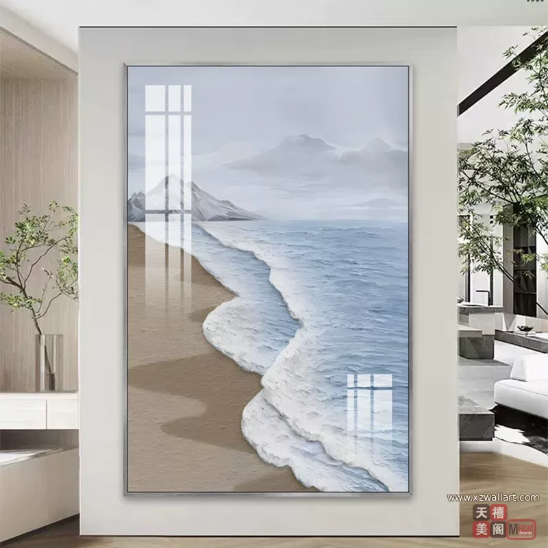 抽象 单幅 装饰画 奶油风 客厅背景墙挂画 晶瓷画