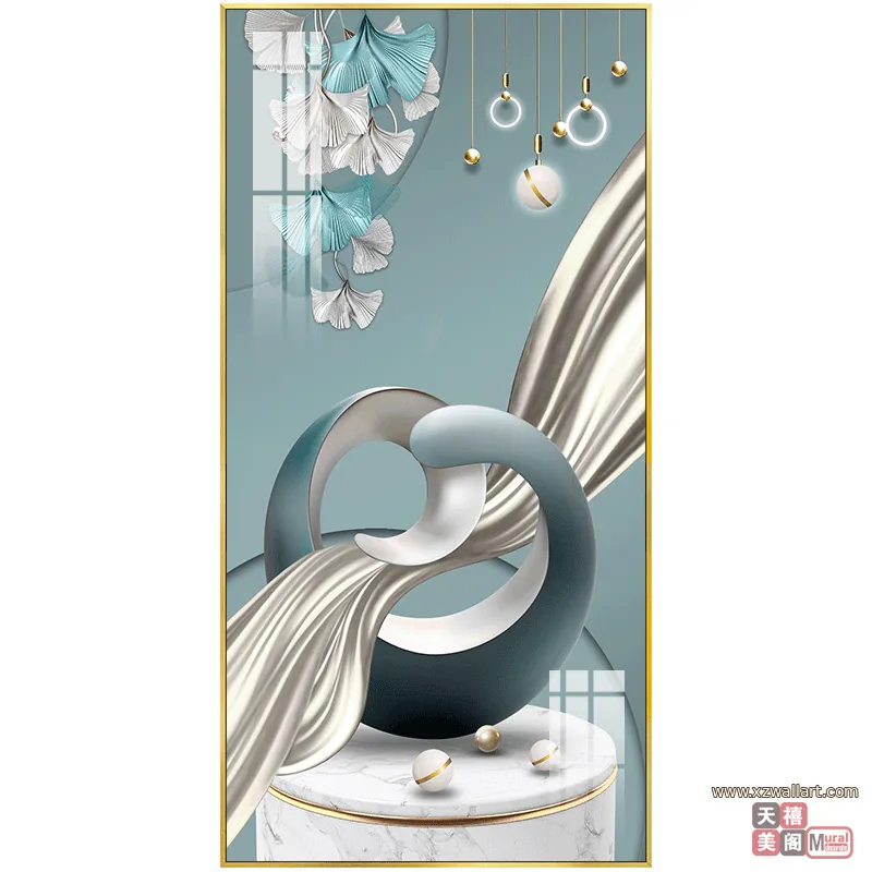 抽象 单幅 装饰画 轻奢风 玄关背景墙挂画 晶瓷画