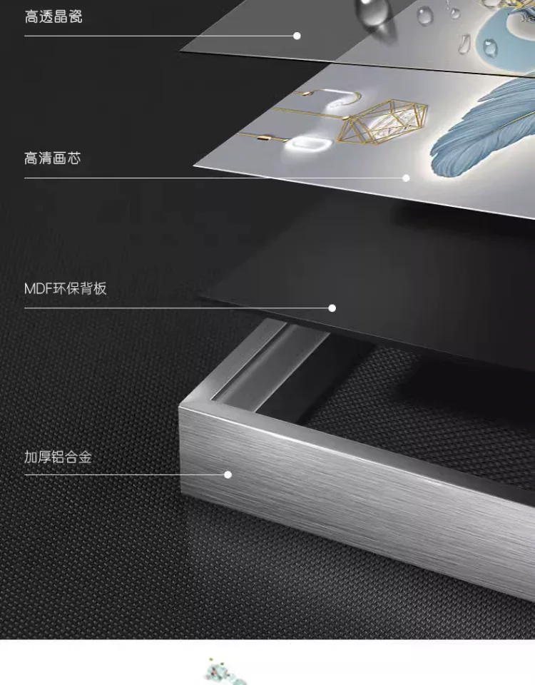 抽象 三联 装饰画 轻奢风 客厅背景墙挂画 晶瓷画