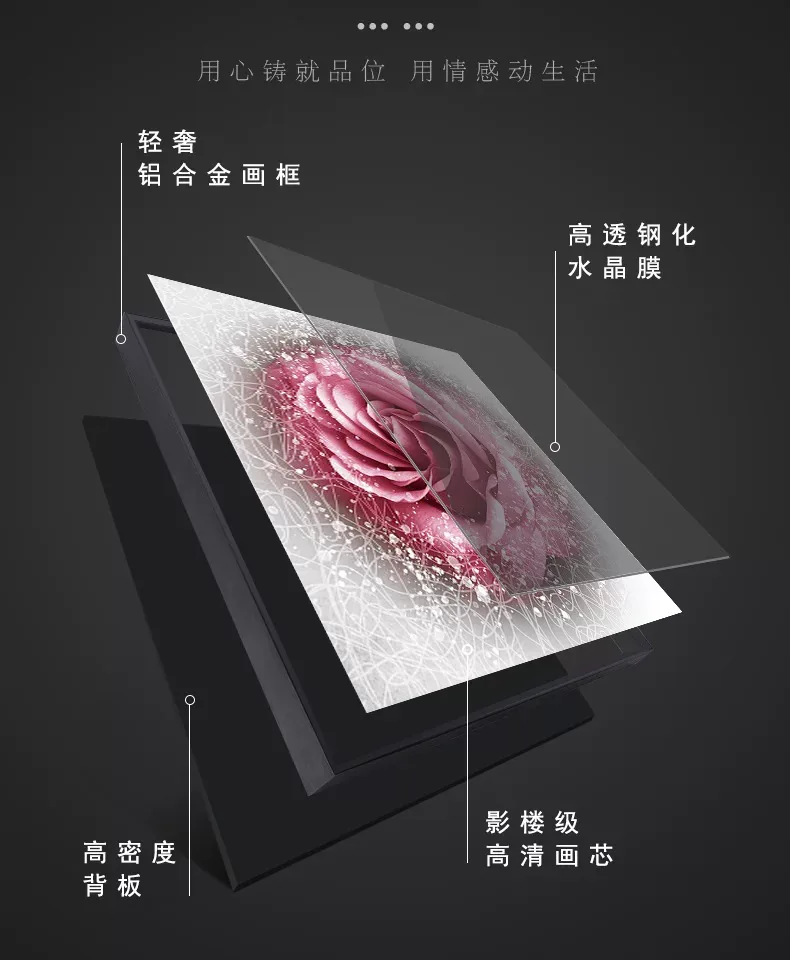 抽象 单幅 装饰画 轻奢风 餐厅背景墙挂画 晶瓷画