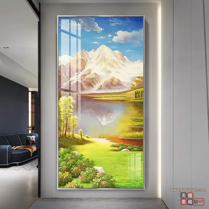 抽象 单幅 装饰画 轻奢风 玄关背景墙挂画 晶瓷画