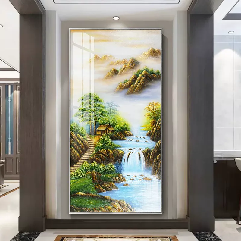 抽象 单幅 装饰画 轻奢风 玄关背景墙挂画 晶瓷画