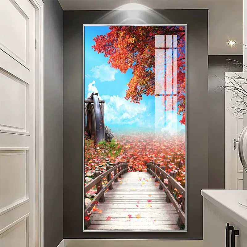 抽象 单幅 装饰画 轻奢风 玄关背景墙挂画 晶瓷画