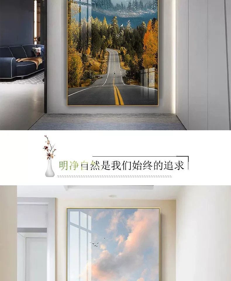 抽象 单幅 装饰画 轻奢风 玄关背景墙挂画 晶瓷画