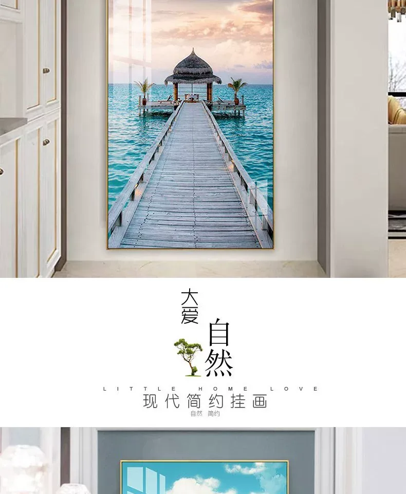 抽象 单幅 装饰画 轻奢风 玄关背景墙挂画 晶瓷画
