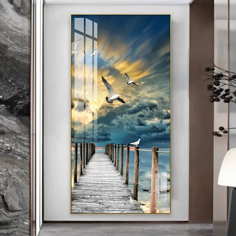 抽象 单幅 装饰画 轻奢风 玄关背景墙挂画 晶瓷画