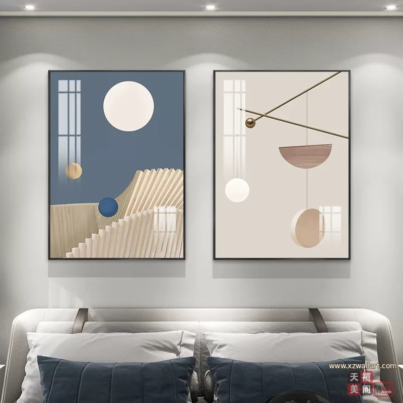 抽象 单幅 装饰画 轻奢风 餐厅背景墙挂画 晶瓷画