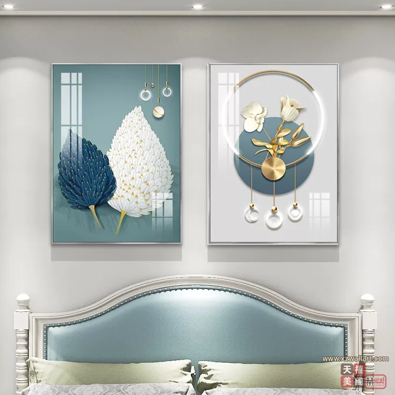 抽象 单幅 装饰画 轻奢风 餐厅背景墙挂画 晶瓷画