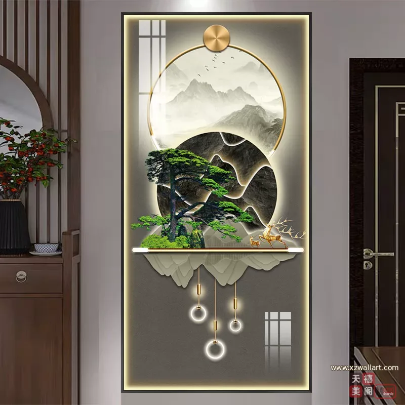 抽象 单幅 装饰画 现代简约 玄关背景墙挂画 晶瓷画