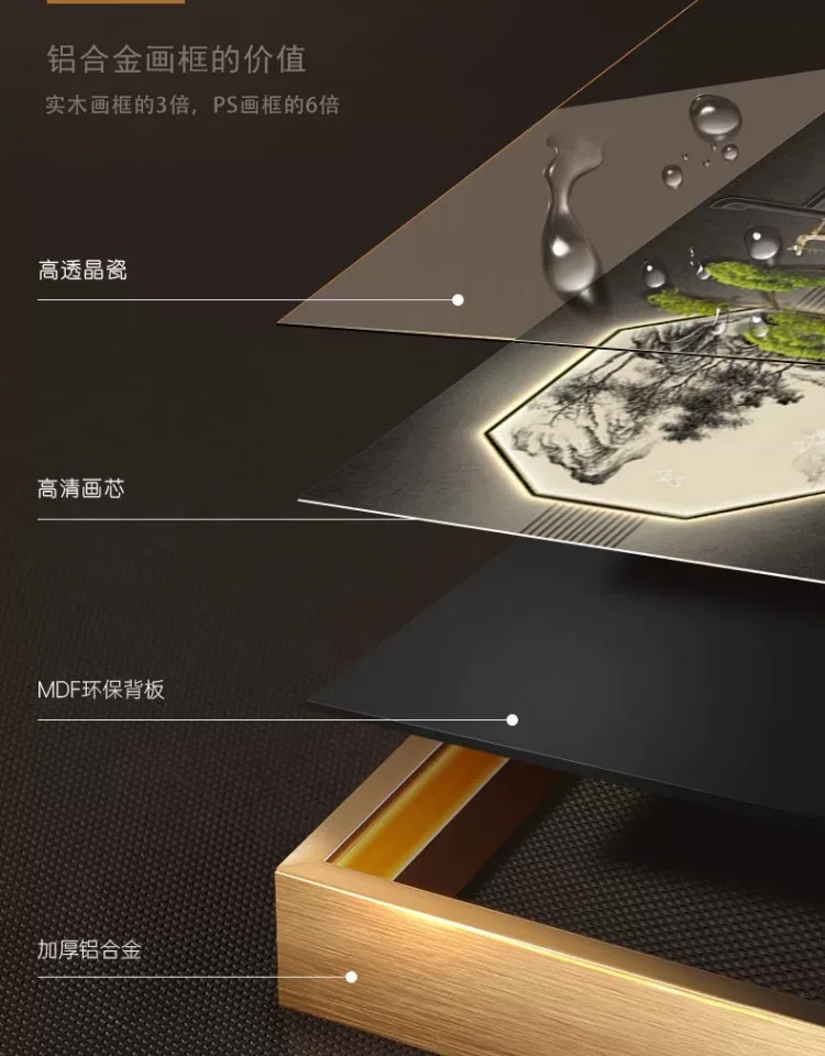抽象 单幅 装饰画 现代简约 玄关背景墙挂画 晶瓷画