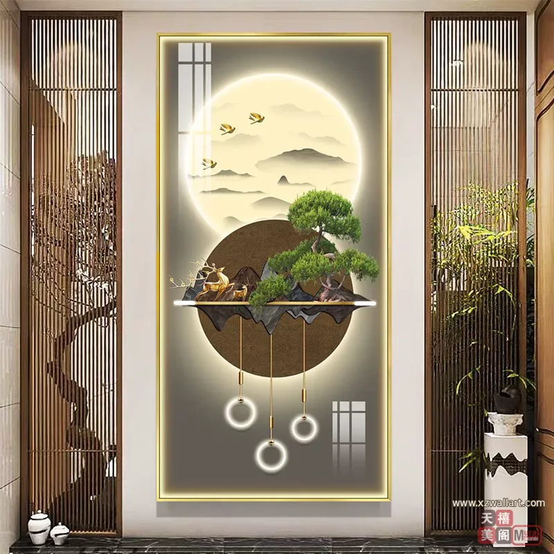 抽象 单幅 装饰画 现代简约 玄关背景墙挂画 晶瓷画