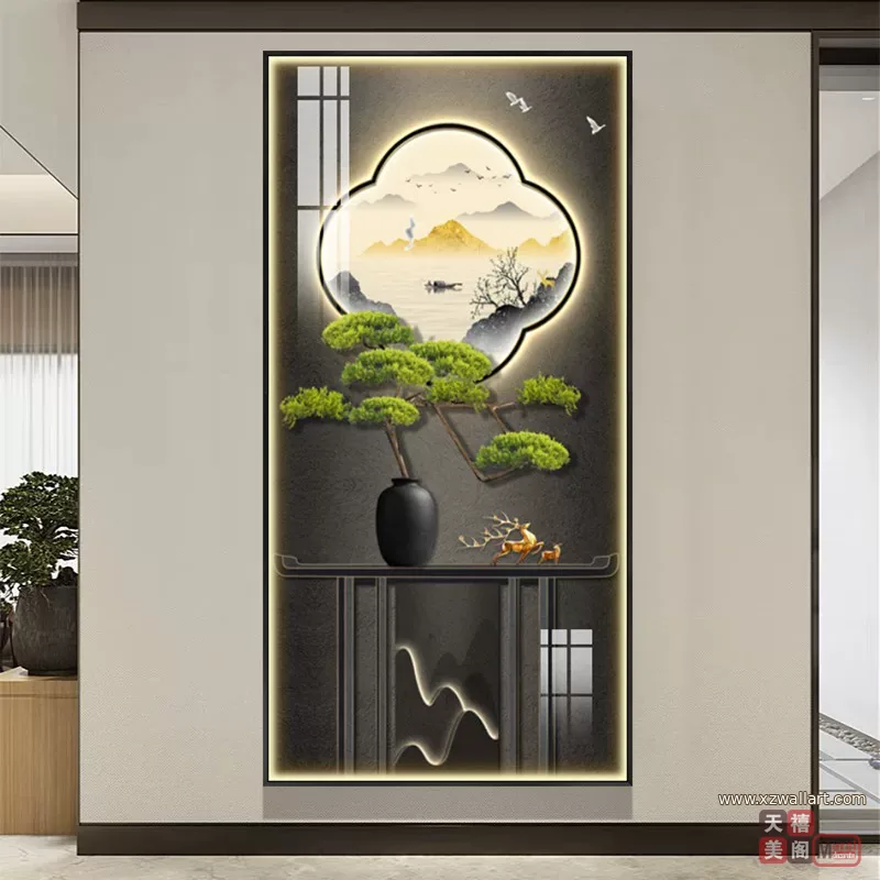 抽象 单幅 装饰画 现代简约 玄关背景墙挂画 晶瓷画