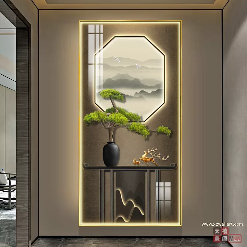 抽象 单幅 装饰画 现代简约 玄关背景墙挂画 晶瓷画