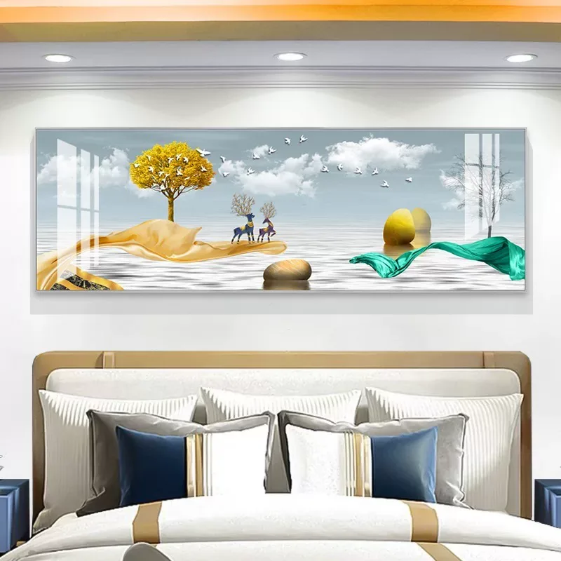 抽象 单幅 装饰画 轻奢风 客厅背景墙挂画 晶瓷画