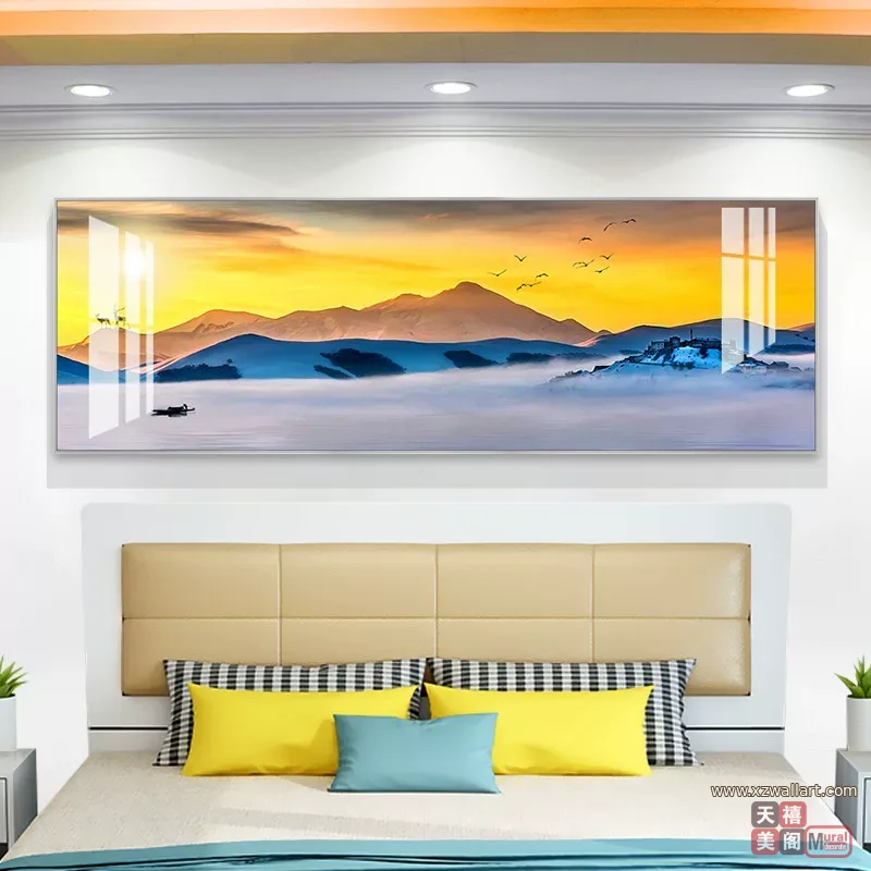 抽象 单幅 装饰画 北欧风 客厅背景墙挂画 晶瓷画