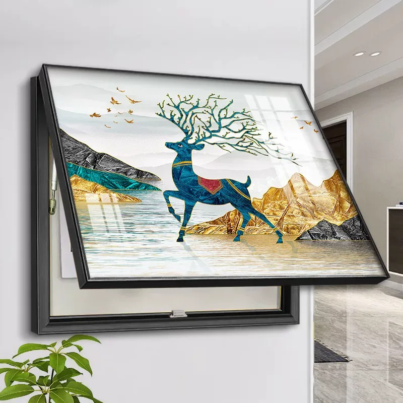 抽象 单幅 装饰画 轻奢风 餐厅背景墙挂画 晶瓷画