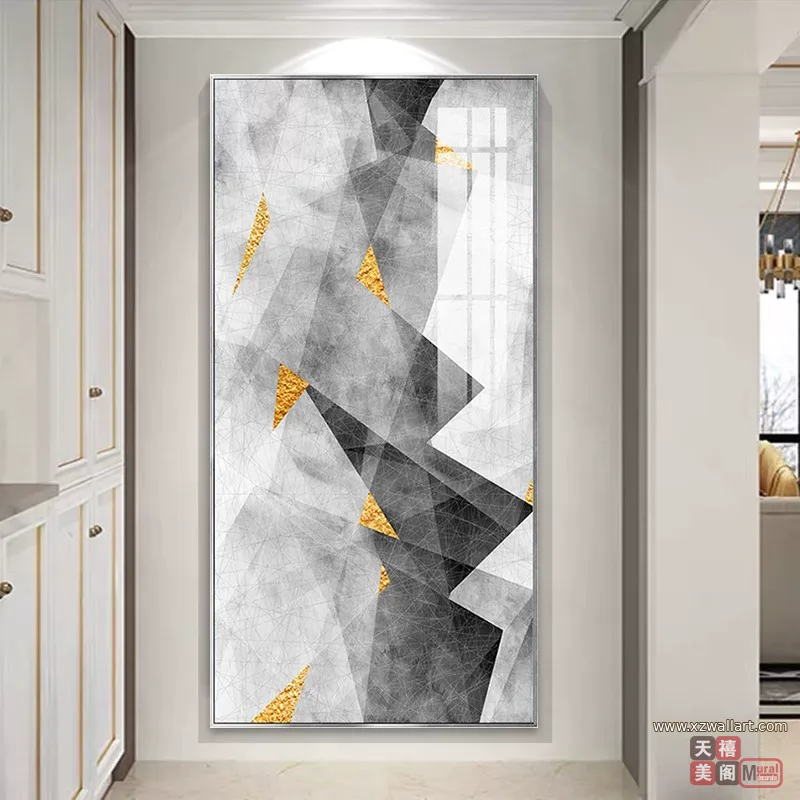 抽象 单幅 装饰画 轻奢风 玄关背景墙挂画 晶瓷画