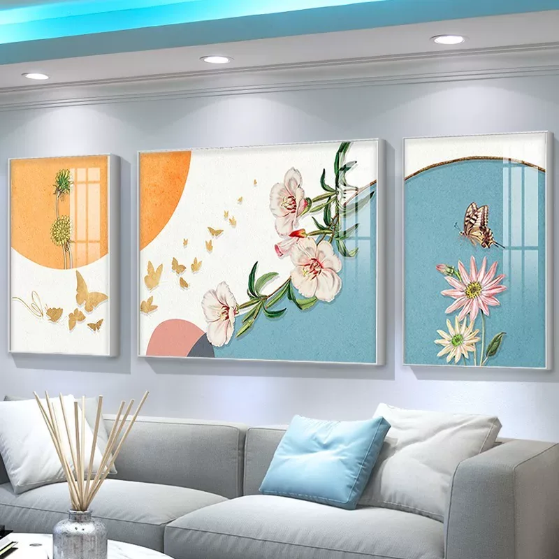 抽象 单幅 装饰画 轻奢风 客厅背景墙挂画 晶瓷画