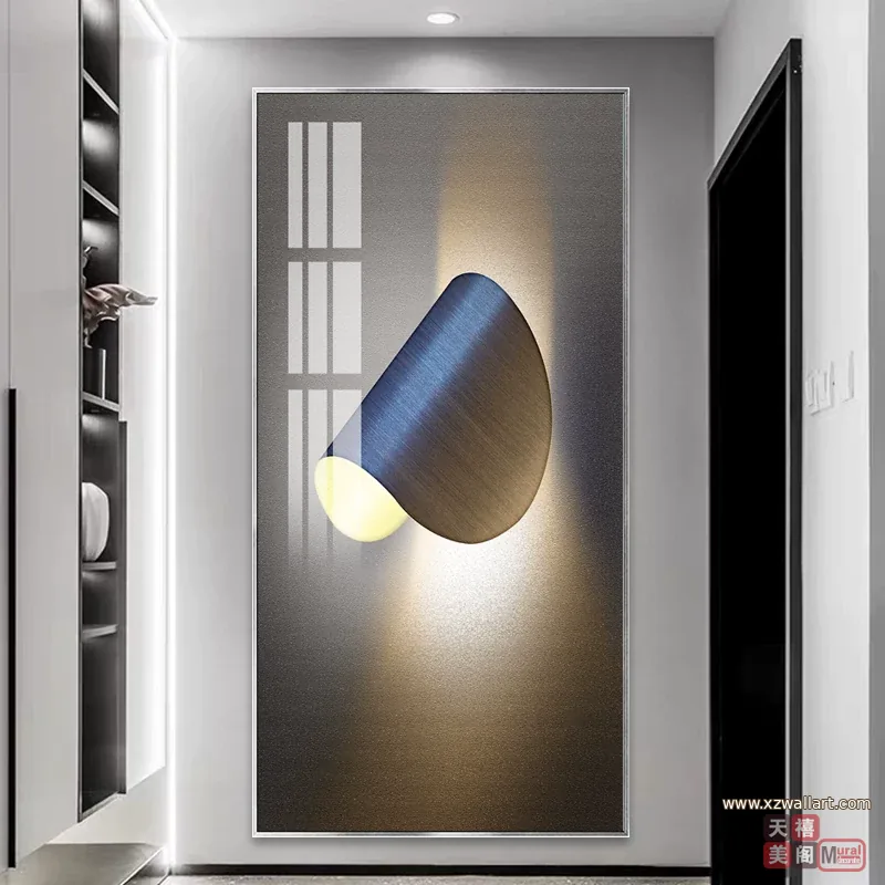 抽象 单幅 装饰画 轻奢风 玄关背景墙挂画 晶瓷画