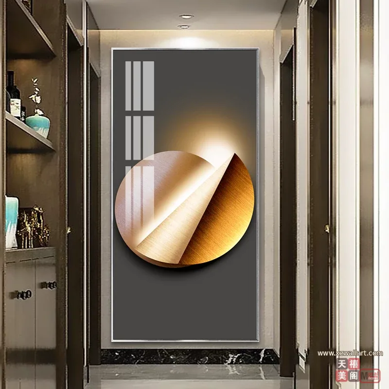 抽象 单幅 装饰画 轻奢风 玄关背景墙挂画 晶瓷画