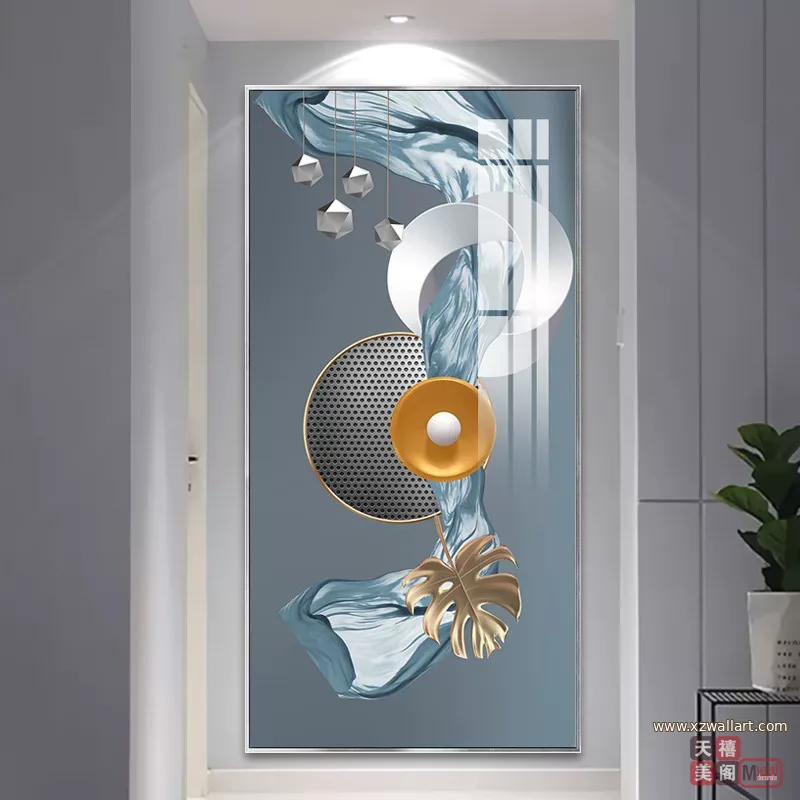 抽象 单幅 装饰画 轻奢风 玄关背景墙挂画 晶瓷画