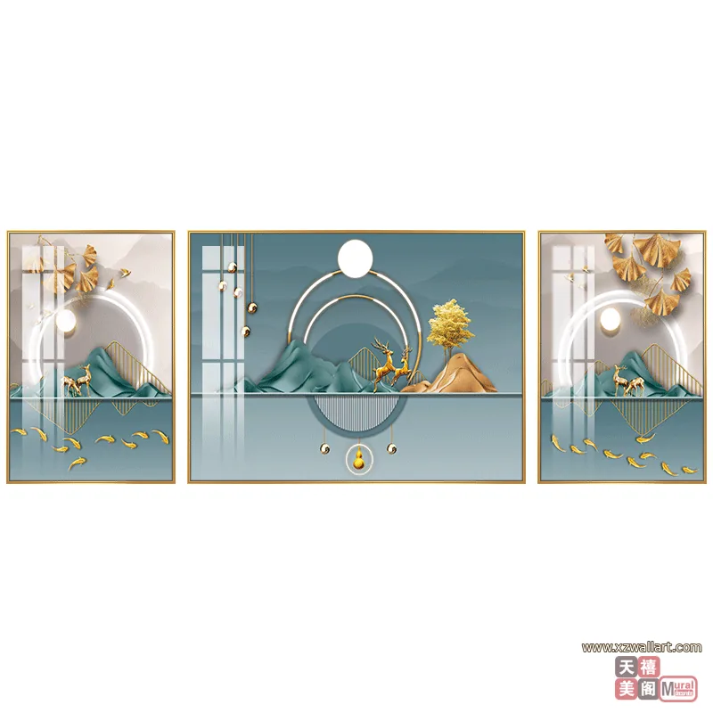 抽象 单幅 装饰画 轻奢风 客厅背景墙挂画 晶瓷画