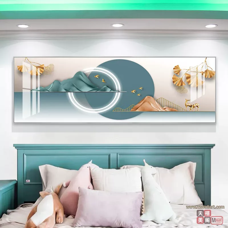 抽象 单幅 装饰画 轻奢风 客厅背景墙挂画 晶瓷画