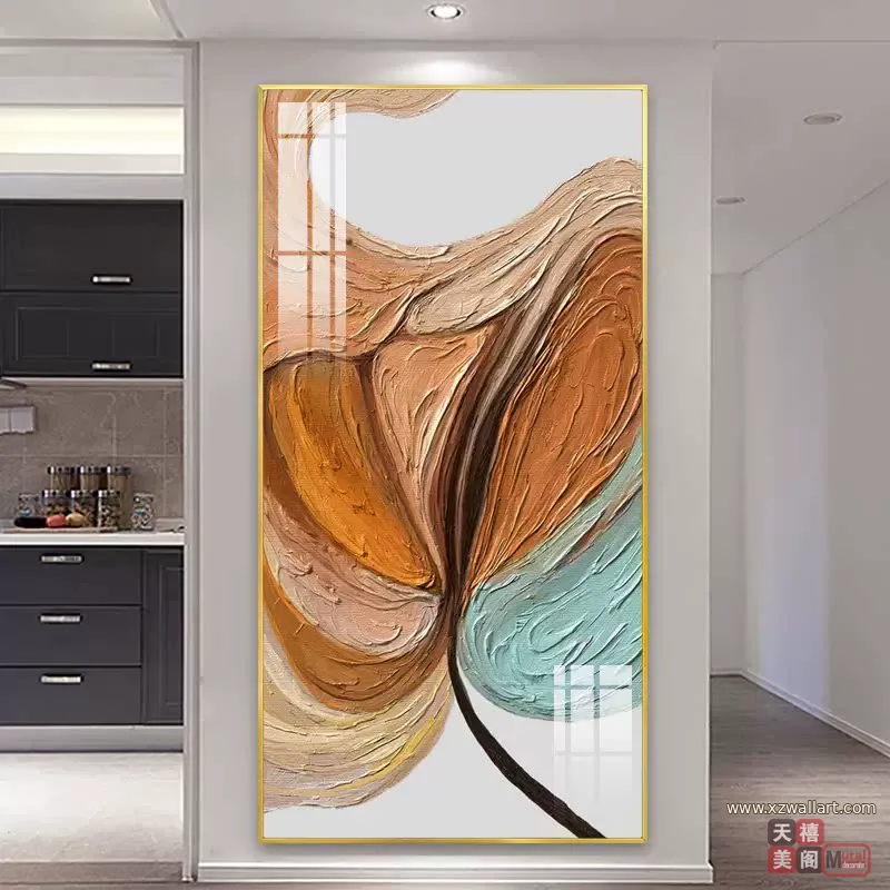 抽象 单幅 装饰画 现代简约 玄关背景墙挂画 晶瓷画