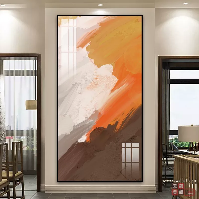 抽象 单幅 装饰画 现代简约 玄关背景墙挂画 晶瓷画