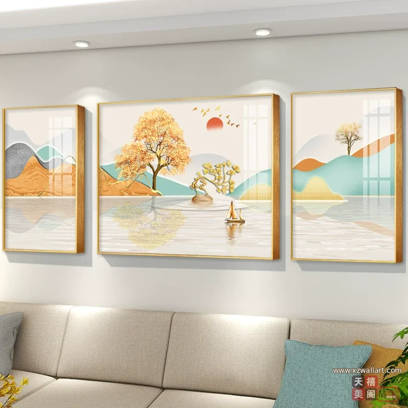 抽象 单幅 装饰画 轻奢风 客厅背景墙挂画 晶瓷画