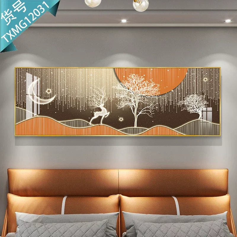 抽象 单幅 装饰画 轻奢风 卧室背景墙挂画 晶瓷画