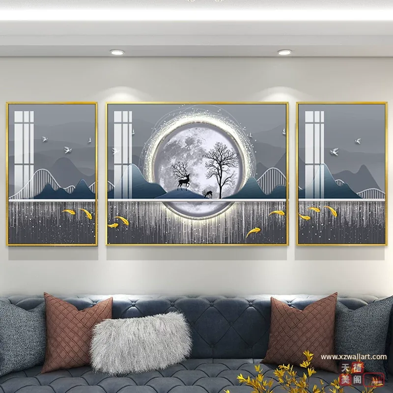 抽象 单幅 装饰画 北欧风 客厅背景墙挂画 晶瓷画