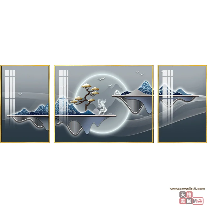 抽象 单幅 装饰画 北欧风 客厅背景墙挂画 晶瓷画