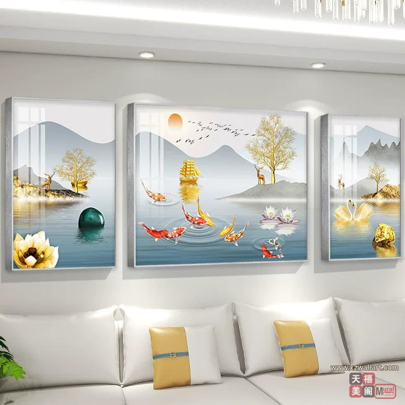 抽象 单幅 装饰画 北欧风 客厅背景墙挂画 晶瓷画